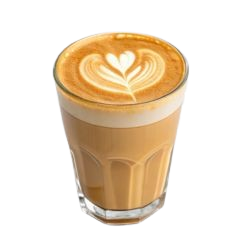 cafe latte in a glass